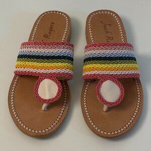 Jack Rogers Jacks Rope Sandals Rainbow Womens Size 6.5 EUC
